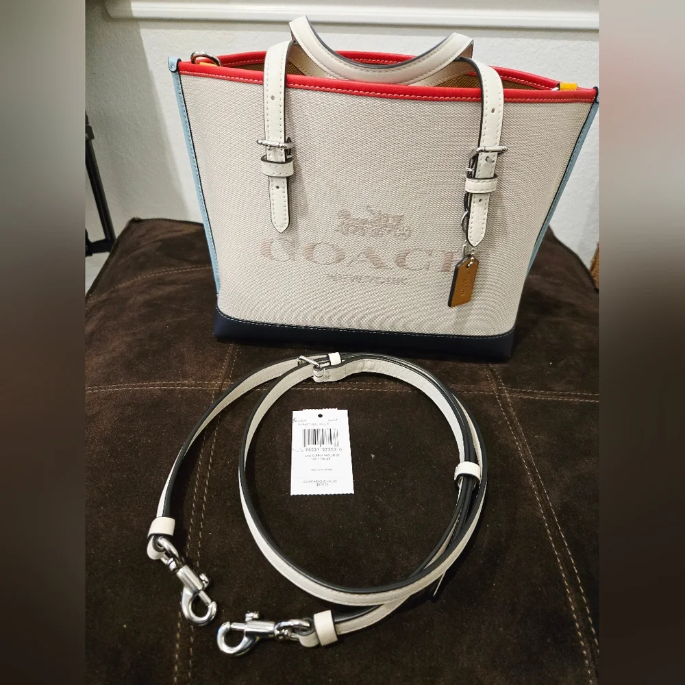 Coach Mollie Tote 25 in Colorblock. - Picture 2 of 12